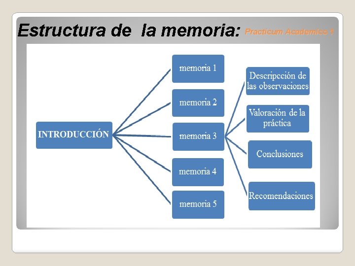 Estructura de la memoria: Practicum Academico 1 