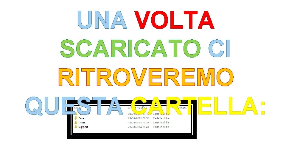 UNA VOLTA SCARICATO CI RITROVEREMO QUESTA CARTELLA: 