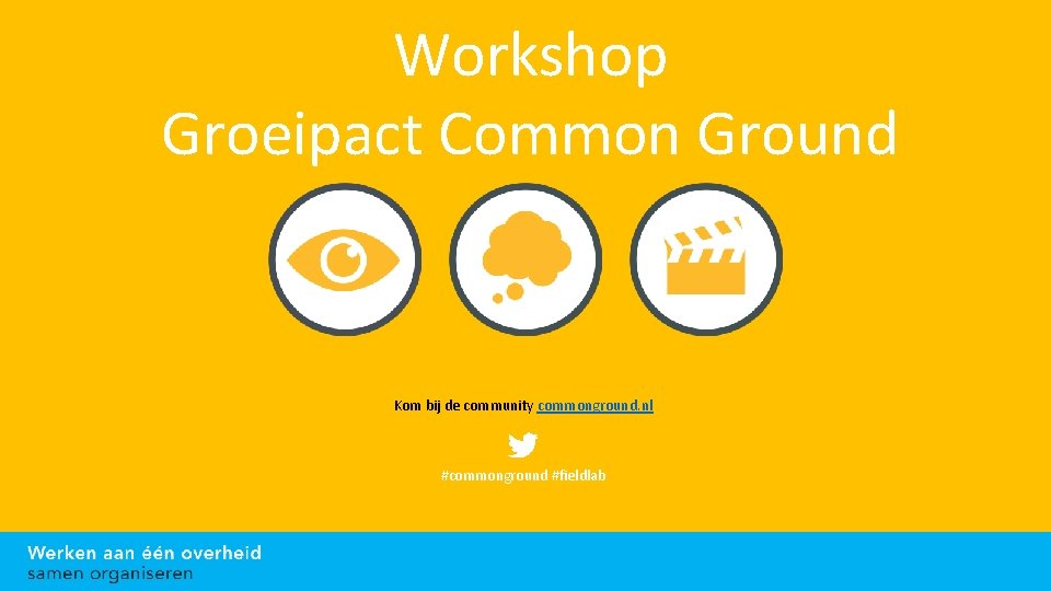 Workshop Groeipact Common Ground Kom bij de community commonground. nl #commonground #fieldlab 
