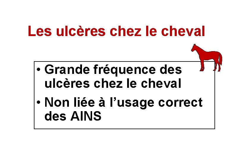 Les ulcères chez le cheval • Grande fréquence des ulcères chez le cheval •