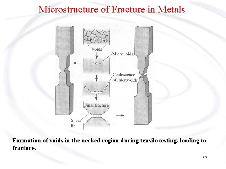 Microstructure of Fracture in Metals Formation of voids in the necked region during tensile