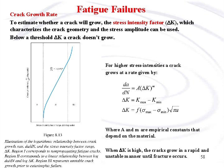 Fatigue Failures Crack Growth Rate To estimate whether a crack will grow, the stress