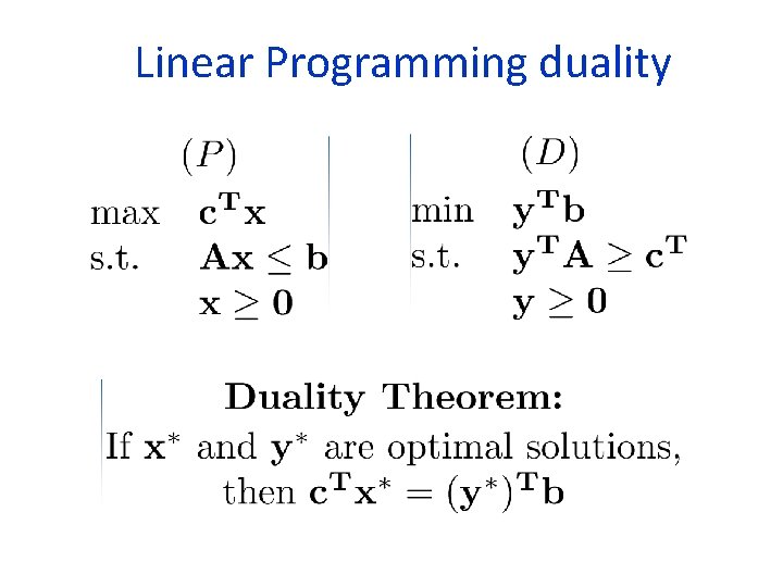  Linear Programming duality 