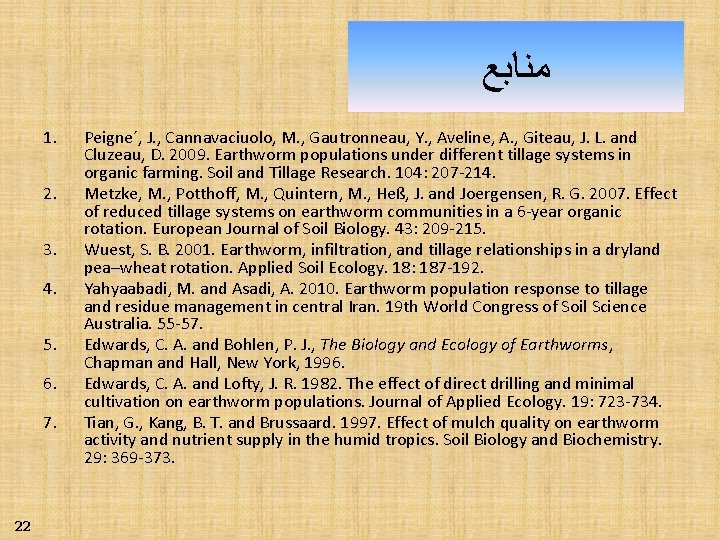  ﻣﻨﺎﺑﻊ 1. 2. 3. 4. 5. 6. 7. 22 Peigne´, J. , Cannavaciuolo,