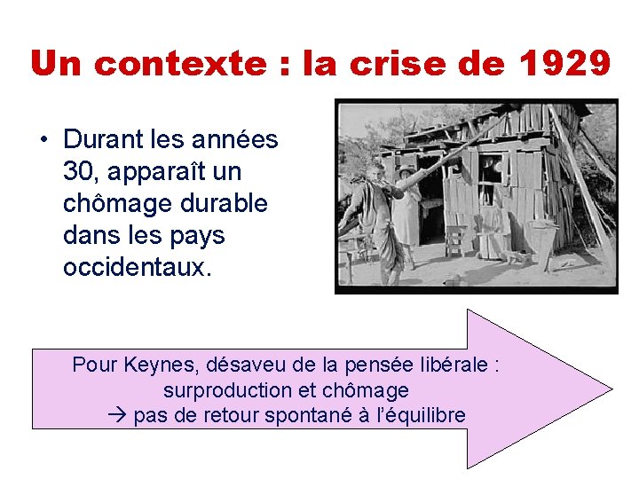 Un contexte : la crise de 1929 • Durant les années 30, apparaît un