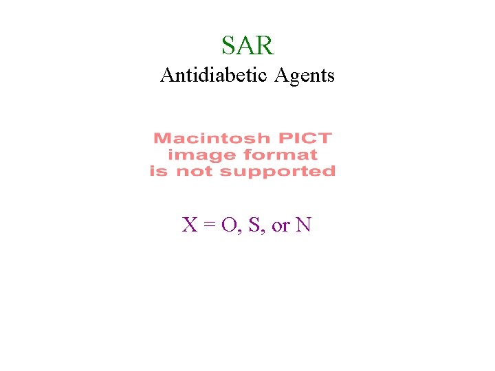 SAR Antidiabetic Agents X = O, S, or N 