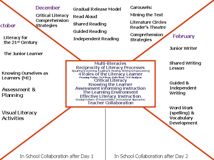 October December Gradual Release Model Carousels: Critical Literacy Comprehension Strategies Read Aloud Mining the