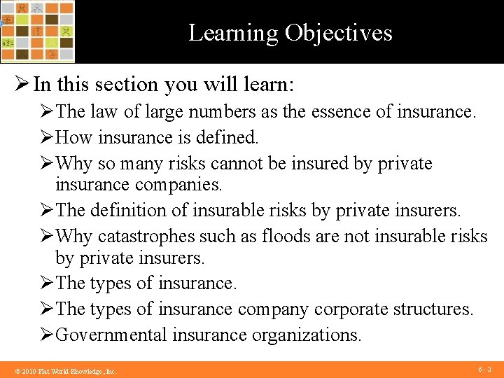 Learning Objectives Ø In this section you will learn: ØThe law of large numbers