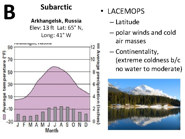 B Subarctic Arkhangelsk, Russia Elev: 13 ft Lat: 65° N, Long: 41° W •