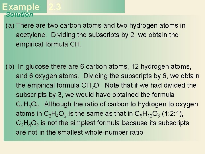 Example 2. 3 Solution (a) There are two carbon atoms and two hydrogen atoms