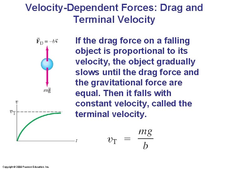Velocity-Dependent Forces: Drag and Terminal Velocity If the drag force on a falling object Velocity-Dependent Forces: Drag and Terminal Velocity If the drag force on a falling object