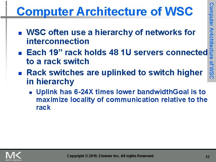 n n n WSC often use a hierarchy of networks for interconnection Each 19”