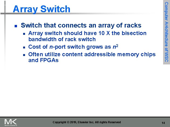 n Switch that connects an array of racks n n n Array switch should