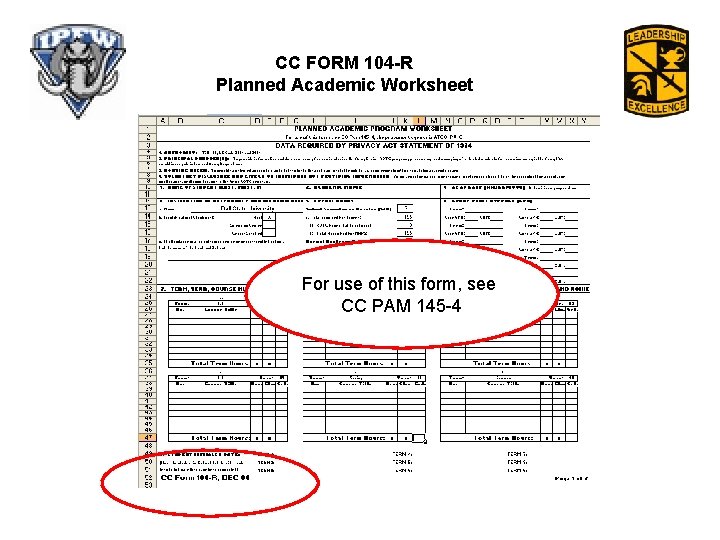 CC FORM 104 -R Planned Academic Worksheet For use of this form, see CC
