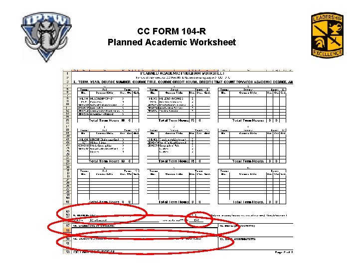 CC FORM 104 -R Planned Academic Worksheet 