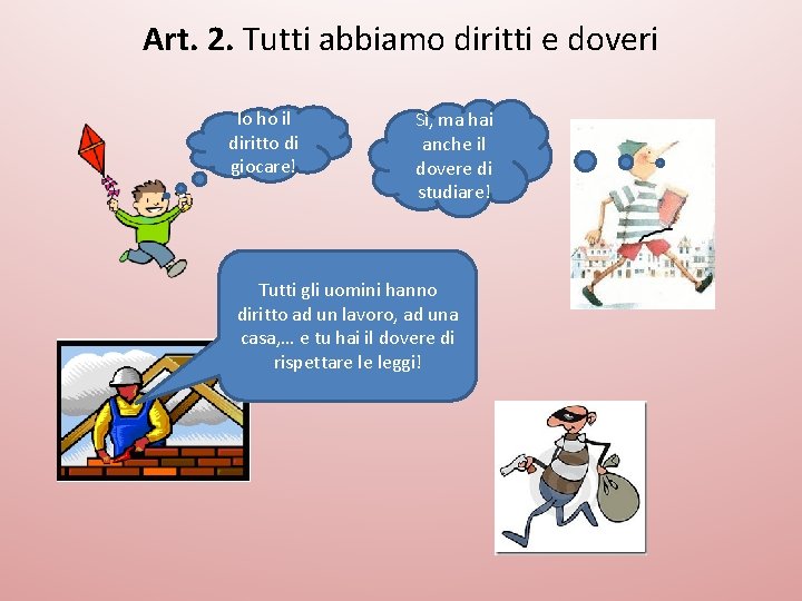 Art. 2. Tutti abbiamo diritti e doveri Io ho il diritto di giocare! Sì,