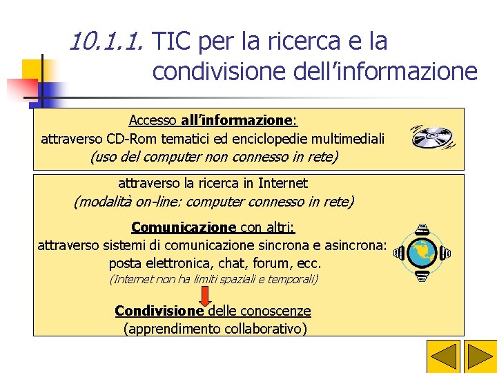 10. 1. 1. TIC per la ricerca e la condivisione dell’informazione Accesso all’informazione: attraverso 10. 1. 1. TIC per la ricerca e la condivisione dell’informazione Accesso all’informazione: attraverso