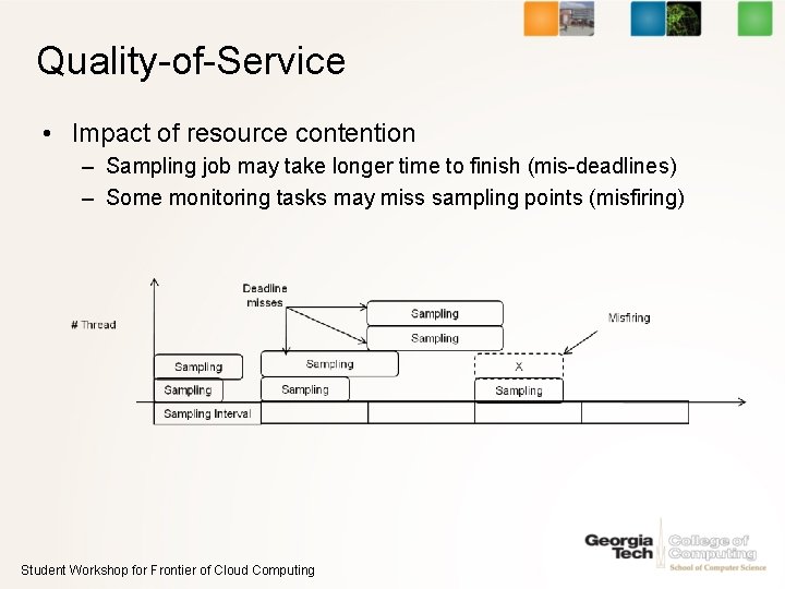 Quality-of-Service • Impact of resource contention – Sampling job may take longer time to