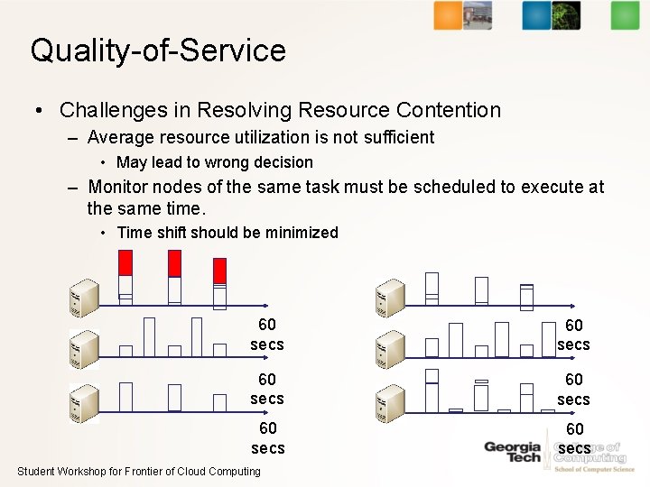 Quality-of-Service • Challenges in Resolving Resource Contention – Average resource utilization is not sufficient