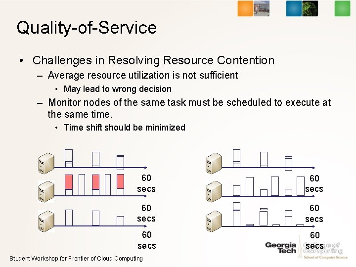 Quality-of-Service • Challenges in Resolving Resource Contention – Average resource utilization is not sufficient