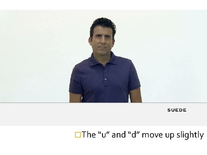 �The “u” and “d” move up slightly 