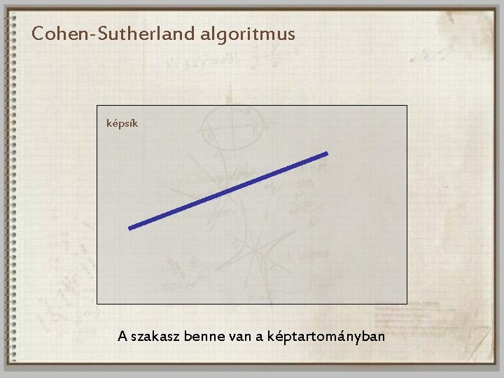 Cohen-Sutherland algoritmus képsík A szakasz benne van a képtartományban 