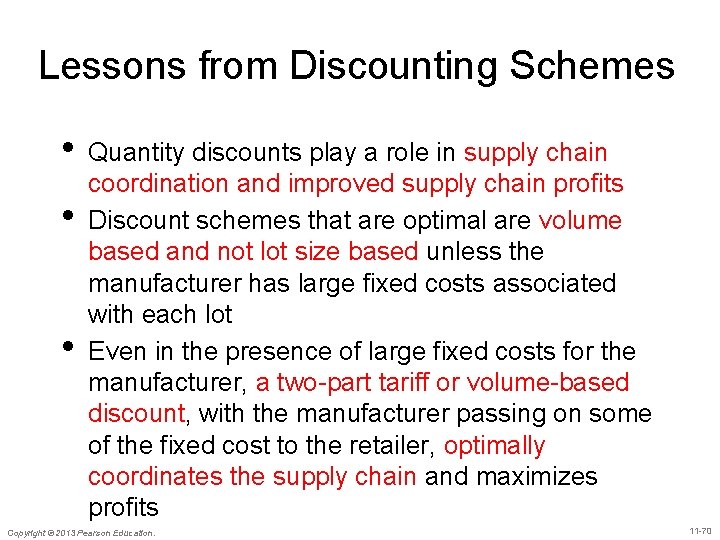 Lessons from Discounting Schemes • • • Quantity discounts play a role in supply