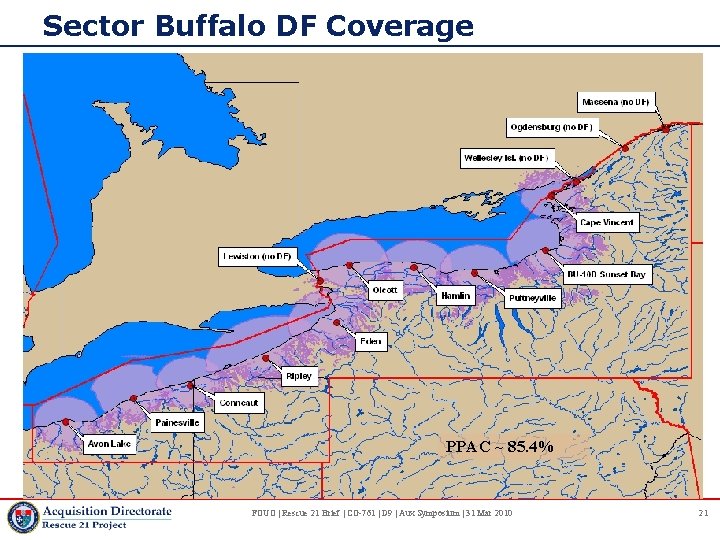 Sector Buffalo DF Coverage PPAC ~ 85. 4% FOUO | Rescue 21 Brief |