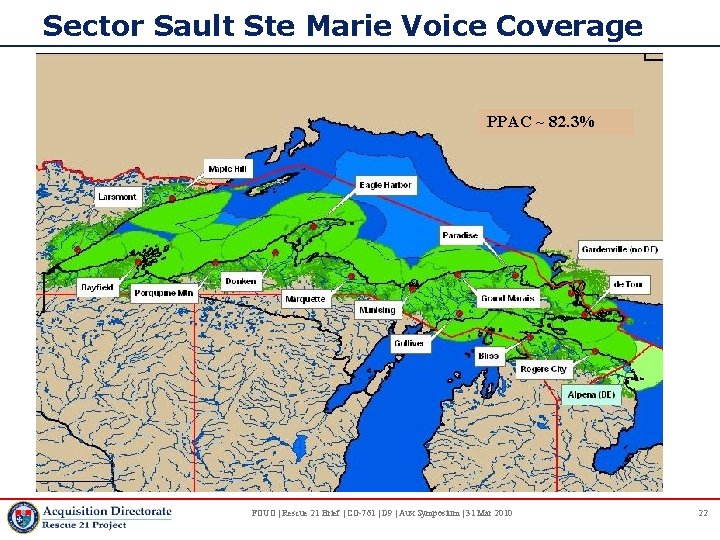 Sector Sault Ste Marie Voice Coverage PPAC ~ 82. 3% FOUO | Rescue 21