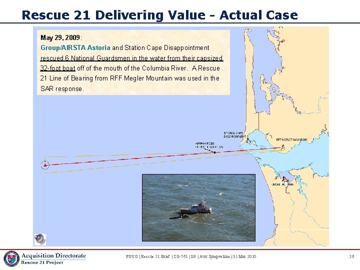 Rescue 21 Delivering Value - Actual Case May 29, 2009: Group/AIRSTA Astoria and Station