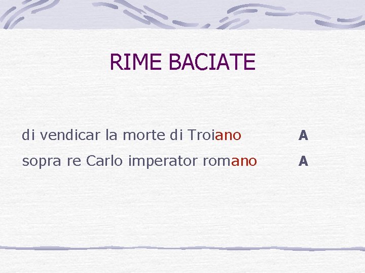 RIME BACIATE di vendicar la morte di Troiano A sopra re Carlo imperator romano RIME BACIATE di vendicar la morte di Troiano A sopra re Carlo imperator romano