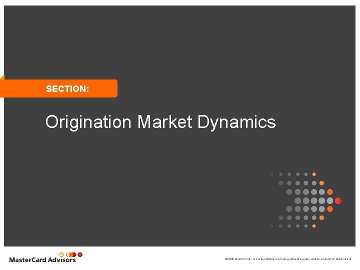 SECTION: Origination Market Dynamics © 2016 Master. Card - No reproduction or sharing without