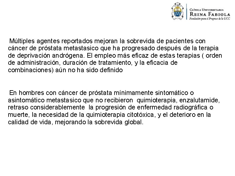 Múltiples agentes reportados mejoran la sobrevida de pacientes con cáncer de próstata metastasico que