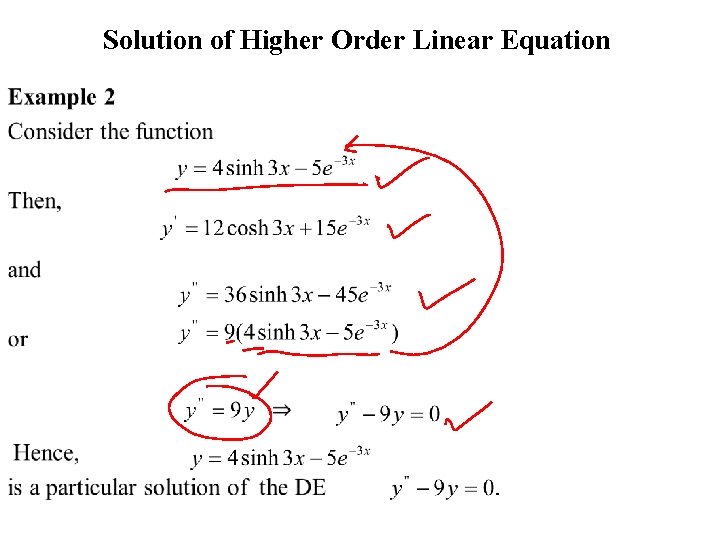  Solution of Higher Order Linear Equation 