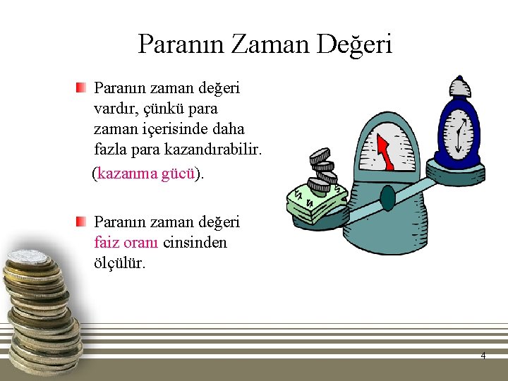 Paranın Zaman Değeri Paranın zaman değeri vardır, çünkü para zaman içerisinde daha fazla para Paranın Zaman Değeri Paranın zaman değeri vardır, çünkü para zaman içerisinde daha fazla para