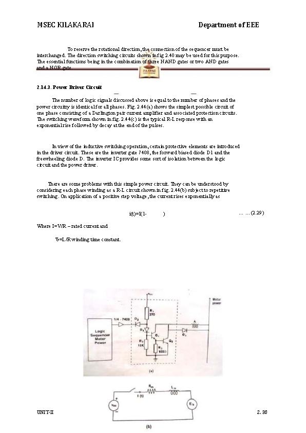 MSEC KILAKARAI Department of EEE To reserve the rotational direction, the connection of the