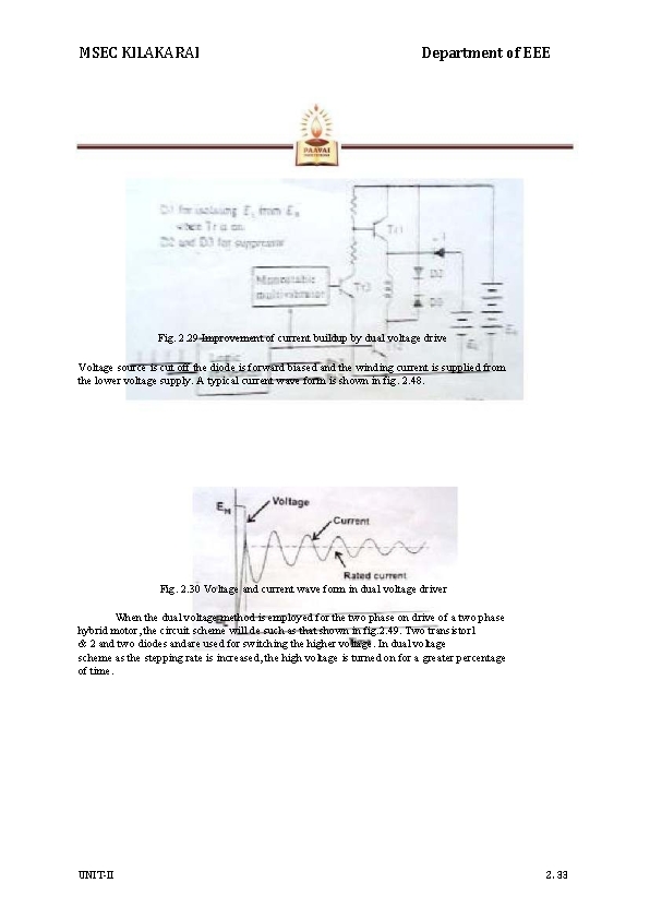 MSEC KILAKARAI Department of EEE Fig. 2. 29 Improvement of current buildup by dual