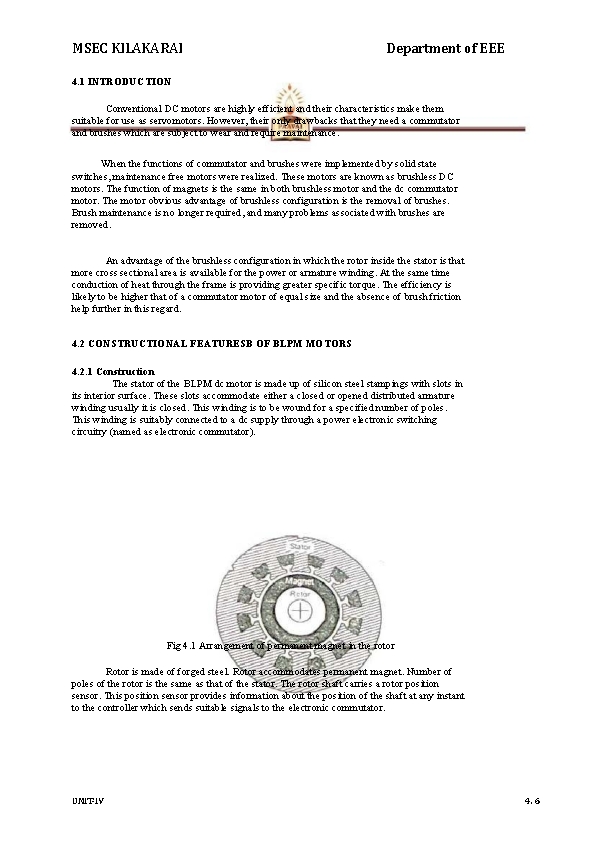 MSEC KILAKARAI Department of EEE 4. 1 INTRODUCTION Conventional DC motors are highly efficient