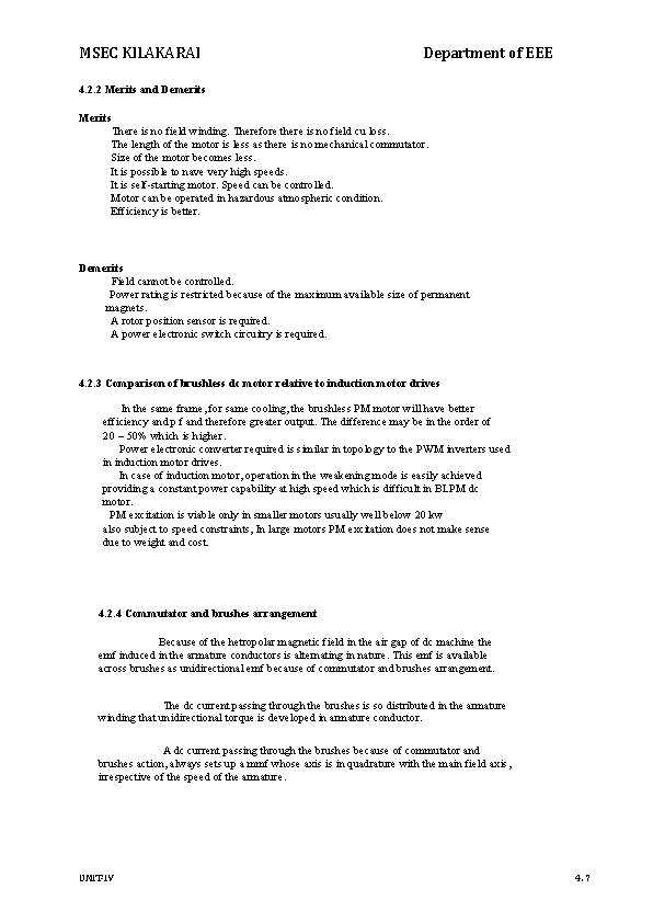 MSEC KILAKARAI Department of EEE 4. 2. 2 Merits and Demerits Merits There is