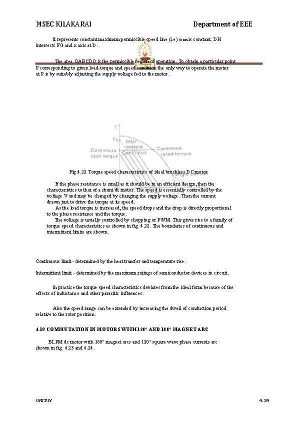 MSEC KILAKARAI Department of EEE It represents constant maximum permissible speed line (i. e)