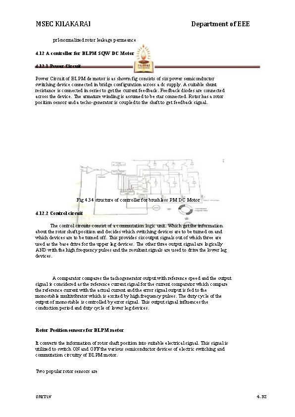 MSEC KILAKARAI Department of EEE prl-normalized rotor leakage permeance 4. 12 A controller for