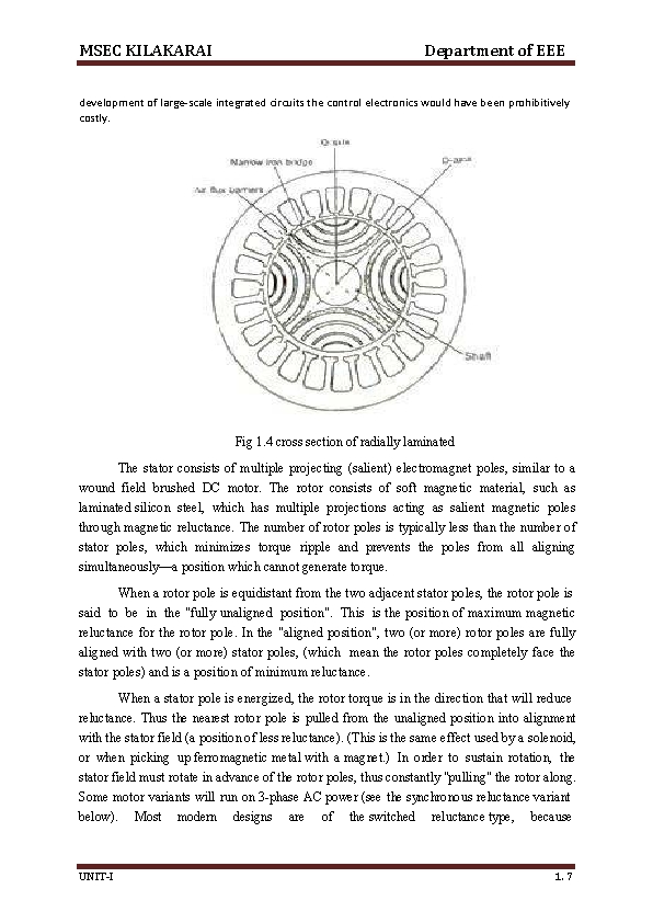 MSEC KILAKARAI Department of EEE development of large-scale integrated circuits the control electronics would