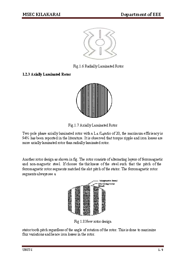 MSEC KILAKARAI Department of EEE Fig. 1. 6 Radially Laminated Rotor 1. 2. 3