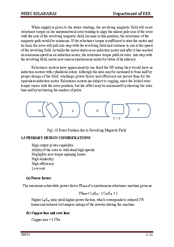 MSEC KILAKARAI Department of EEE When supply is given to the stator winding, the