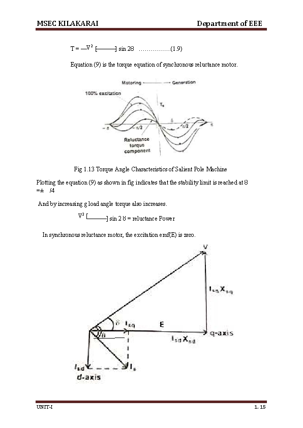 MSEC KILAKARAI T= V 2 [ Department of EEE ] sin 2Ȣ ……………. (1.