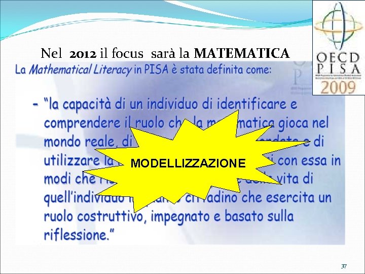 Nel 2012 il focus sarà la MATEMATICA MODELLIZZAZIONE 37 