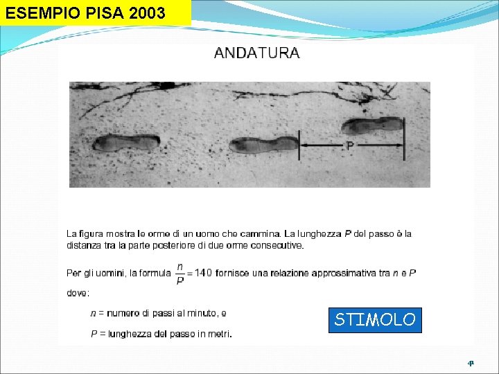 ESEMPIO PISA 2003 STIMOLO 41 