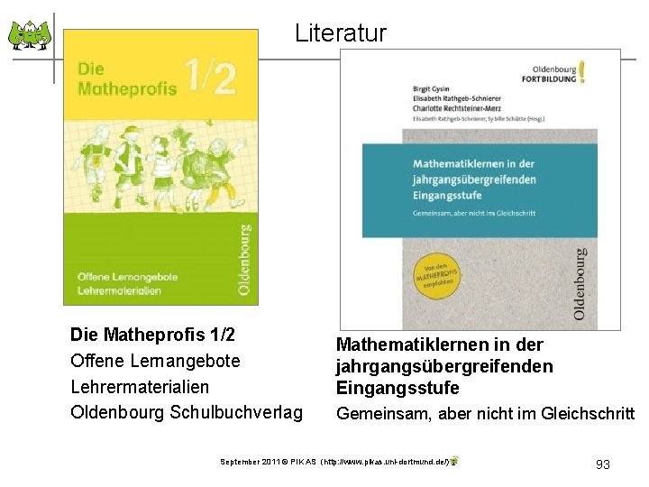 Literatur Die Matheprofis 1/2 Offene Lernangebote Lehrermaterialien Oldenbourg Schulbuchverlag Mathematiklernen in der jahrgangsübergreifenden Eingangsstufe