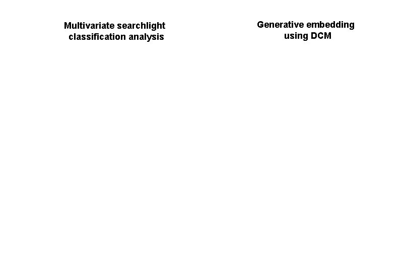 Multivariate searchlight classification analysis Generative embedding using DCM 