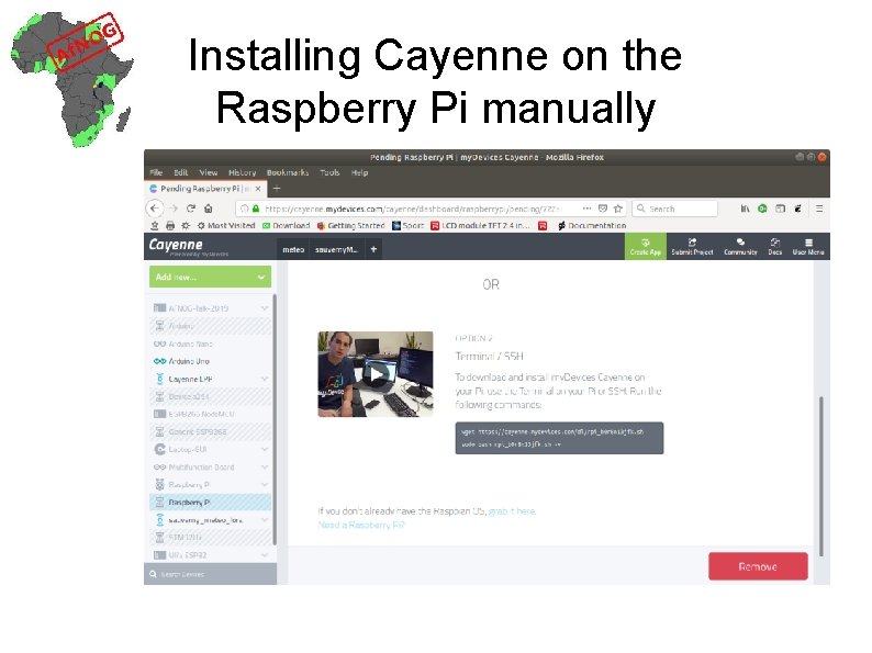 Installing Cayenne on the Raspberry Pi manually 